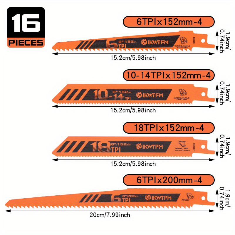 Set di 16 Lame per Sega a Scia - Metal Saw Reciprocating recensione e prezzo